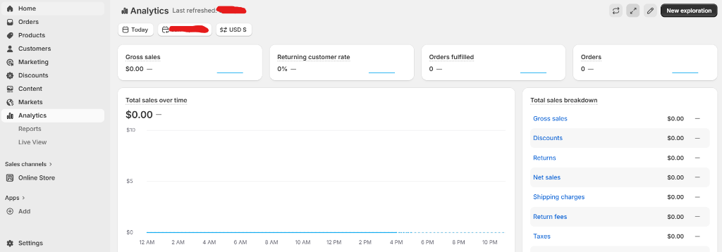 Shopify Admin Dashboard